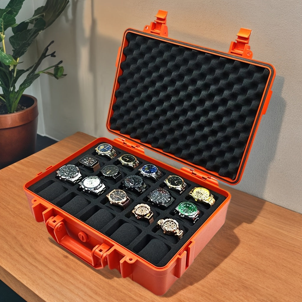 1pc Watch And Jewelry Storage Box, Portable Case, Made of High-Quality PP/ABS Material, Protective Case, Waterproof And Dustproof, Pressure-Resistant And Drop-Resistant, Designed with 4/12/20 Slots, Essential for Organizing Watches And Jewelry, Suitable