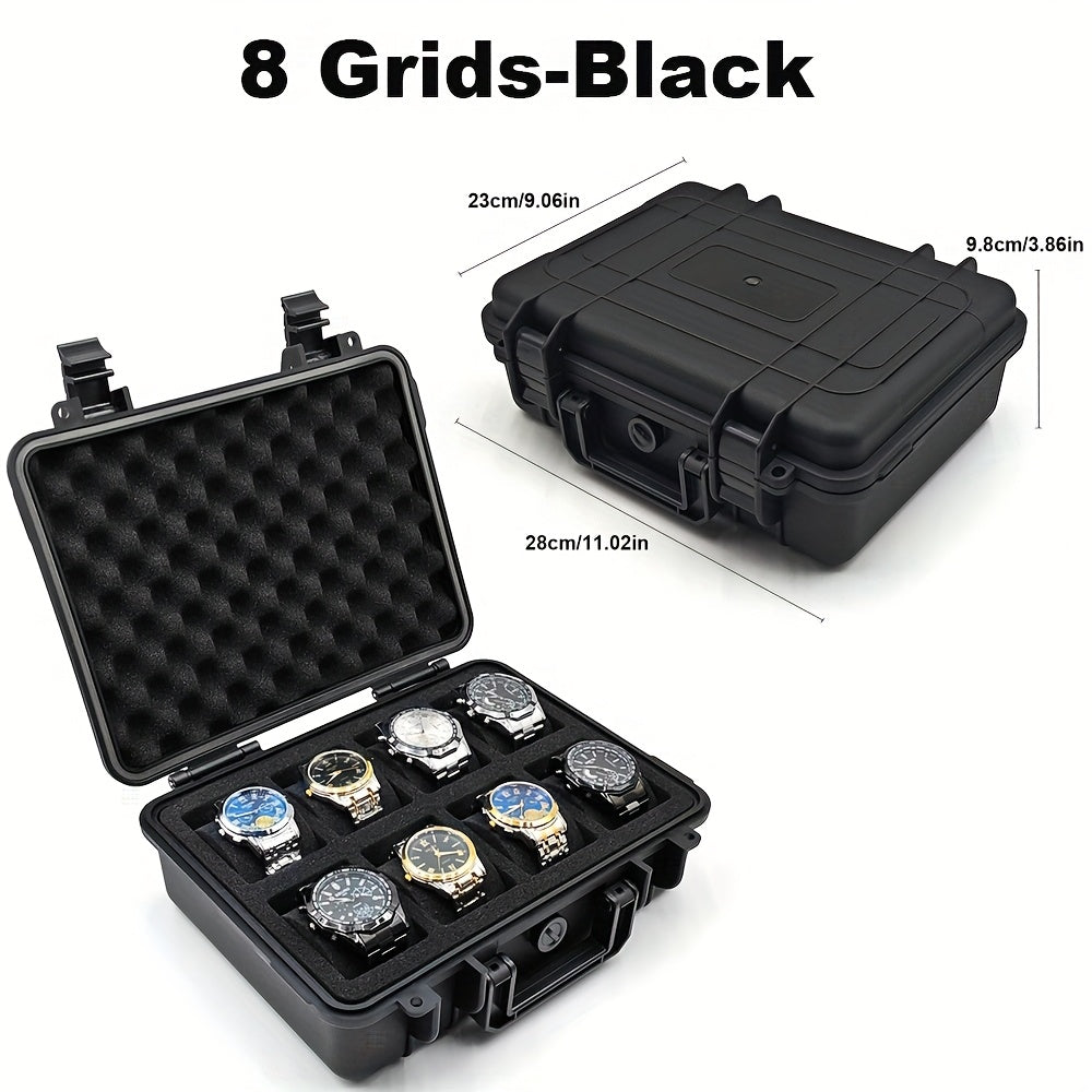 Premium Watch and Jewelry Storage Case, Protective Box, Multifunctional Wristwatch Jewelry Organizer Suitcase, Durable Hard Shell Design, Shockproof and Dustproof, Suitable for Store Display, Home Storage, Business Travel