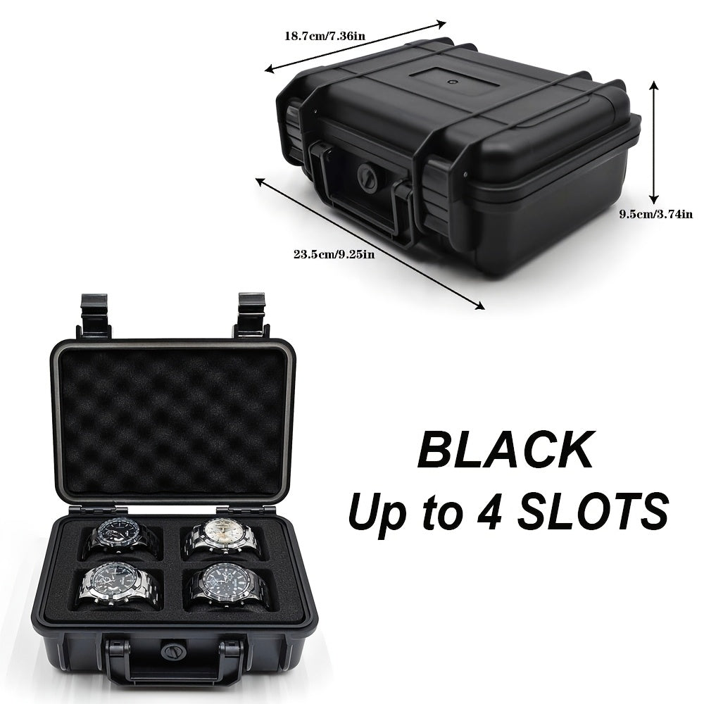 1pc Watch And Jewelry Storage Box, Portable Case, Made of High-Quality PP/ABS Material, Protective Case, Waterproof And Dustproof, Pressure-Resistant And Drop-Resistant, Designed with 4/12/20 Slots, Essential for Organizing Watches And Jewelry, Suitable