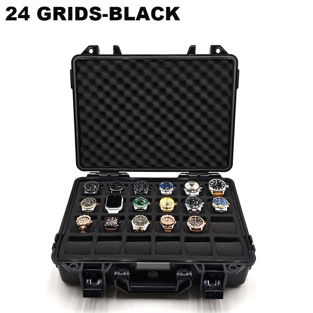 Premium Watch and Jewelry Storage Case, Protective Box, Multifunctional Wristwatch Jewelry Organizer Suitcase, Durable Hard Shell Design, Shockproof and Dustproof, Suitable for Store Display, Home Storage, Business Travel