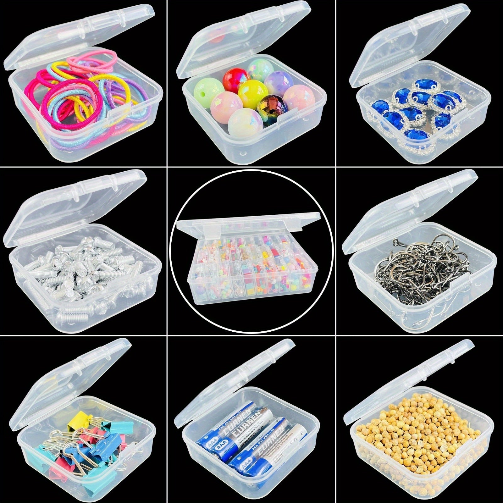 20/30pcs 30 Small Clear Plastic Boxes in Large Box: Portable Travel Storage Set for Jewelry, Crafts, and Small Items - DIY Crafts, Beading Storage, Beading & Jewelry Making