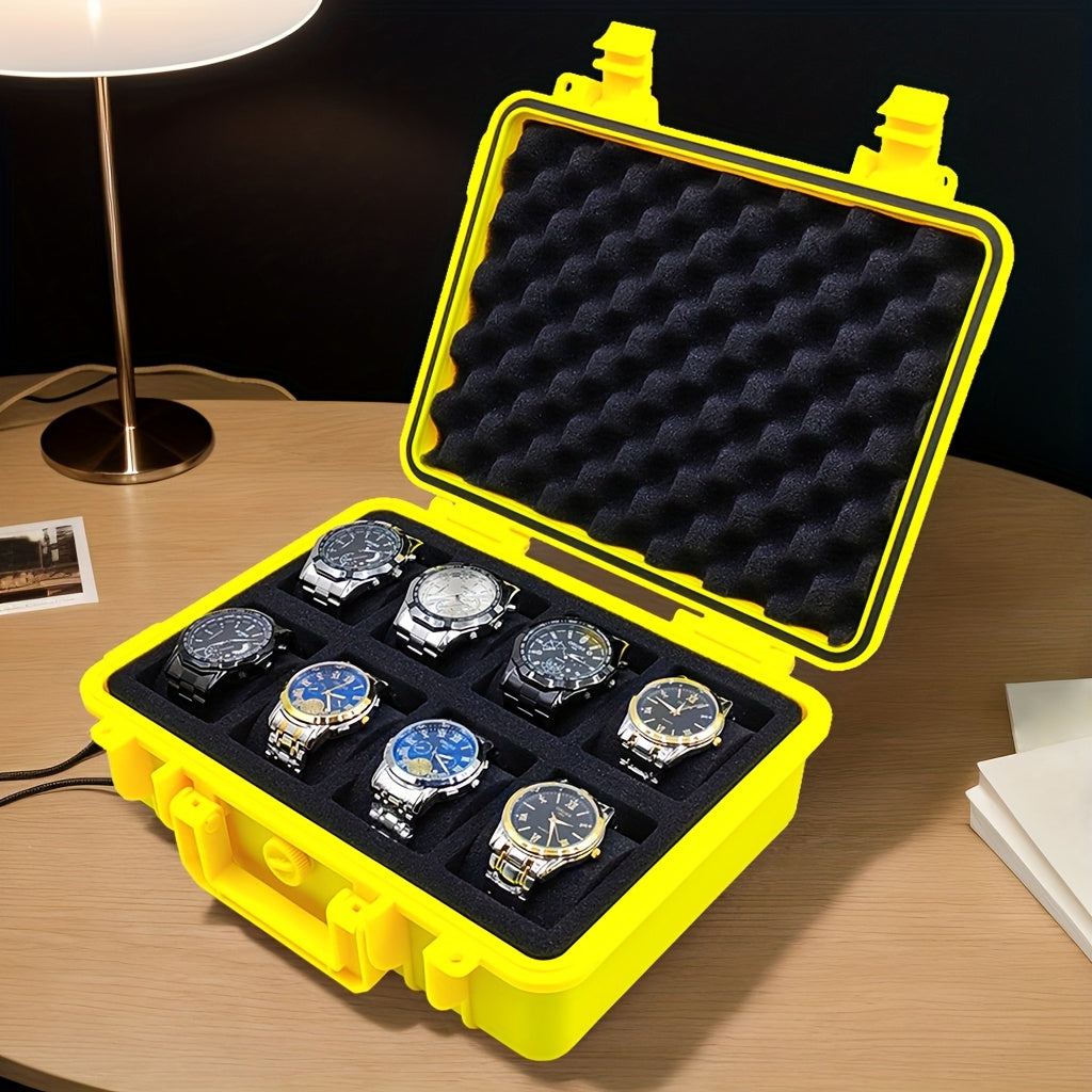 Premium Watch and Jewelry Storage Case, Protective Box, Multifunctional Wristwatch Jewelry Organizer Suitcase, Durable Hard Shell Design, Shockproof and Dustproof, Suitable for Store Display, Home Storage, Business Travel