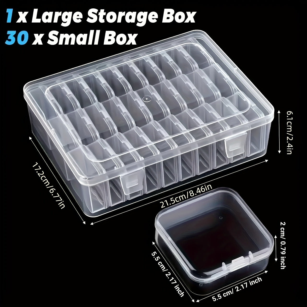 30pcs Transparent Plastic Storage Boxes for Beads, Jewelry & Crafts - Durable Organizer with Snap Closure - Perfect Gift for Crafters & Jewelry Enthusiasts, Jewelry Organizer Storage, Jewelry Boxes