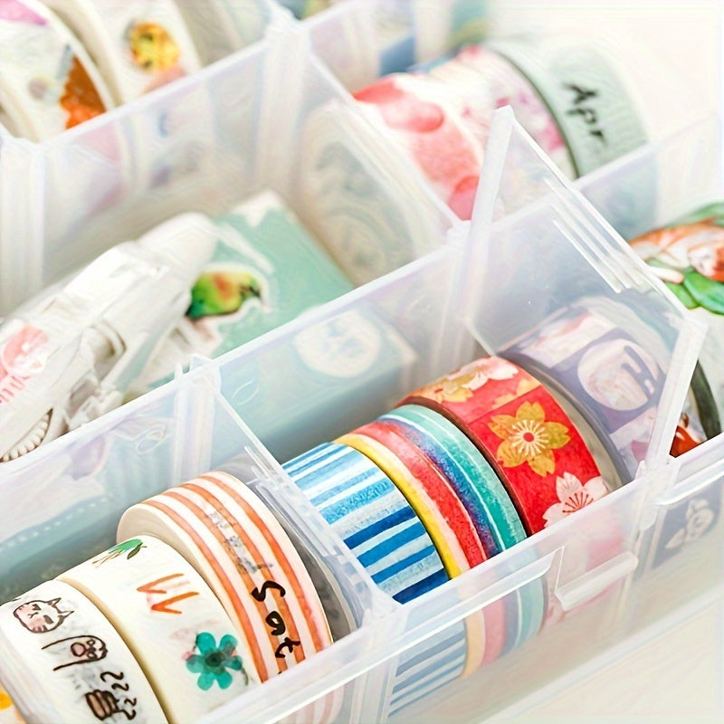 2pcs Large Transparent Plastic Storage Box with 15 Compartments - Suitable for Beads, Jewelry, Crafts, etc, Transparent Plastic Storage Box for Jewelry, Jewelry Box, Bead Organizer, Home Organization, Classic Design, Rectangular Container, Lightweight