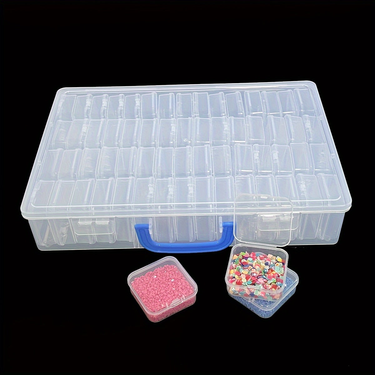 60-Grid Plastic Storage Box Set with Adjustable Compartments - Versatile Organizer for Jewelry, Beads, Hardware, DIY Crafts - Lightweight, Weather-Resistant, Stackable Containers