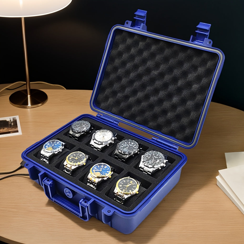 Premium Watch and Jewelry Storage Case, Protective Box, Multifunctional Wristwatch Jewelry Organizer Suitcase, Durable Hard Shell Design, Shockproof and Dustproof, Suitable for Store Display, Home Storage, Business Travel
