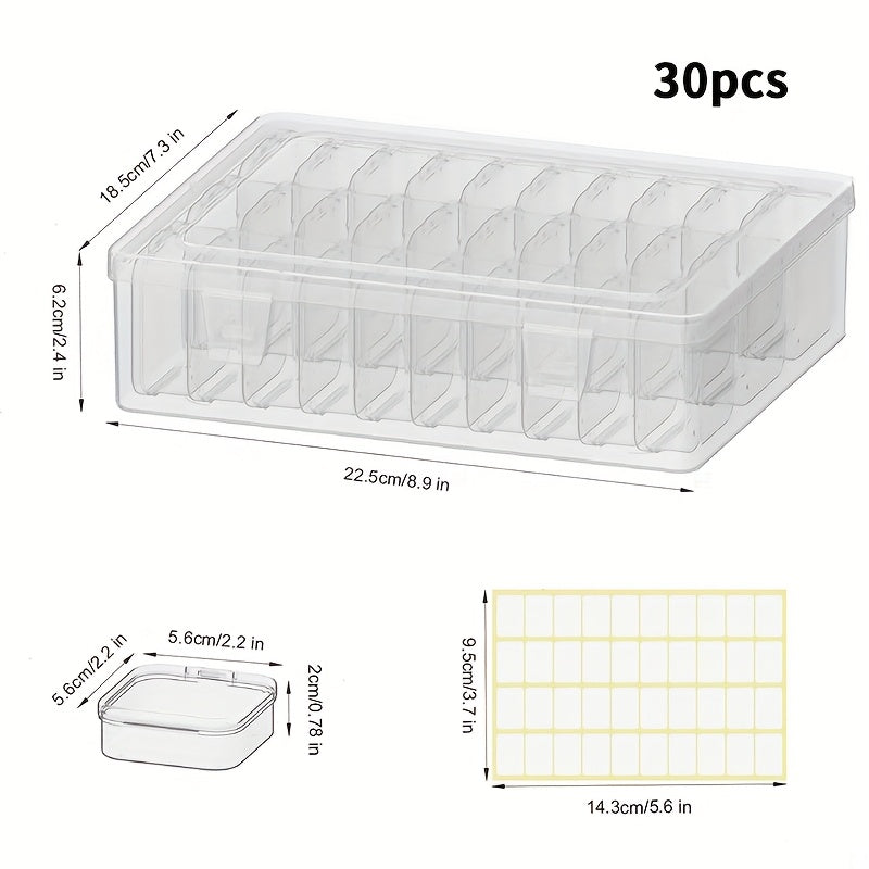 30/60pcs Of Small Jewelry Storage Boxes And Plastic Storage Boxes, Mini Transparent Jewelry Storage Boxes with Opening And Closing Lids And Rectangles, for Making DIY Jewelry Craft Nails for Bracelets