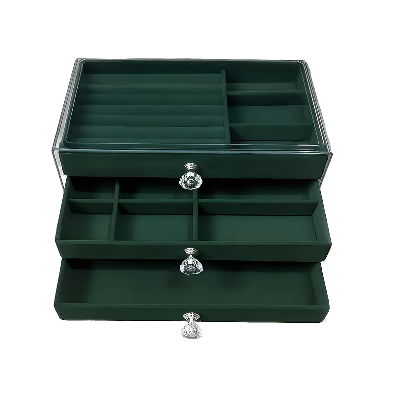 Transparent Plastic Jewelry Storage Box with Drawers - Compact and Durable, Suitable for Earrings, Rings Necklaces Bracelets & Pendants, Jewelry Storage Organizer, Jewelry Box, Large Jewelry Organizer Storage, Jewellery Case, Jewelry Box Packaging,