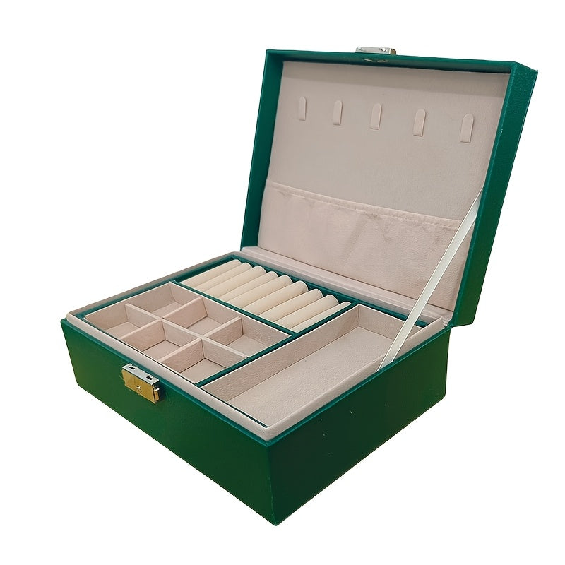 Elegant White Faux Leather Jewelry Organizer Box with Lock - Multi-Compartment Design for Necklaces, Earrings, Bracelets & Watches - Perfect Gift for Birthdays, Anniversaries & Special Occasions, Jewelry Gift Box, Secure Storage, Highquality Craftsmanship
