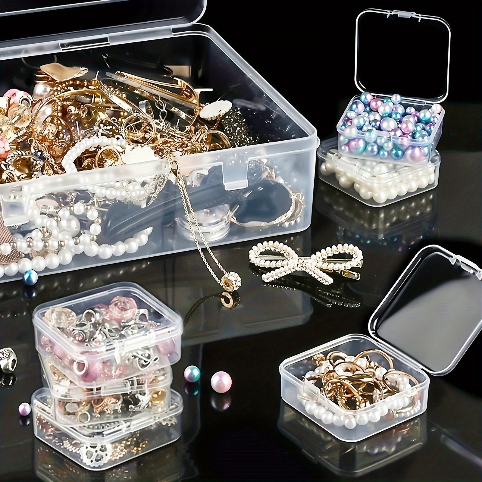 20/30pcs 30 Small Clear Plastic Boxes in Large Box: Portable Travel Storage Set for Jewelry, Crafts, and Small Items - DIY Crafts, Beading Storage, Beading & Jewelry Making