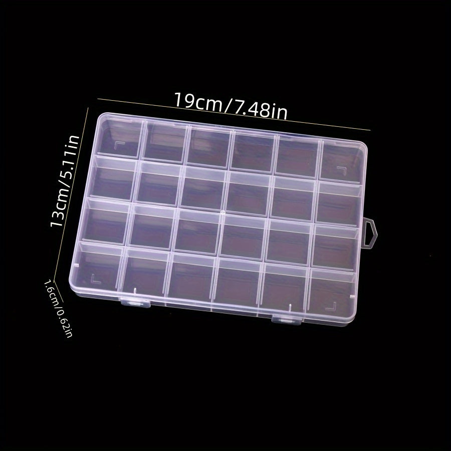 6pcs Clear Plastic Storage Box Set with Lids - Heavy-Duty Transparent Organizer with Labelled Compartments, Durable Stackable Design & Rounded Corners for Jewelry, Beads, Buttons, Screws, Nuts, Bolts - Ideal Moving Gift, Home & Office Organization (24