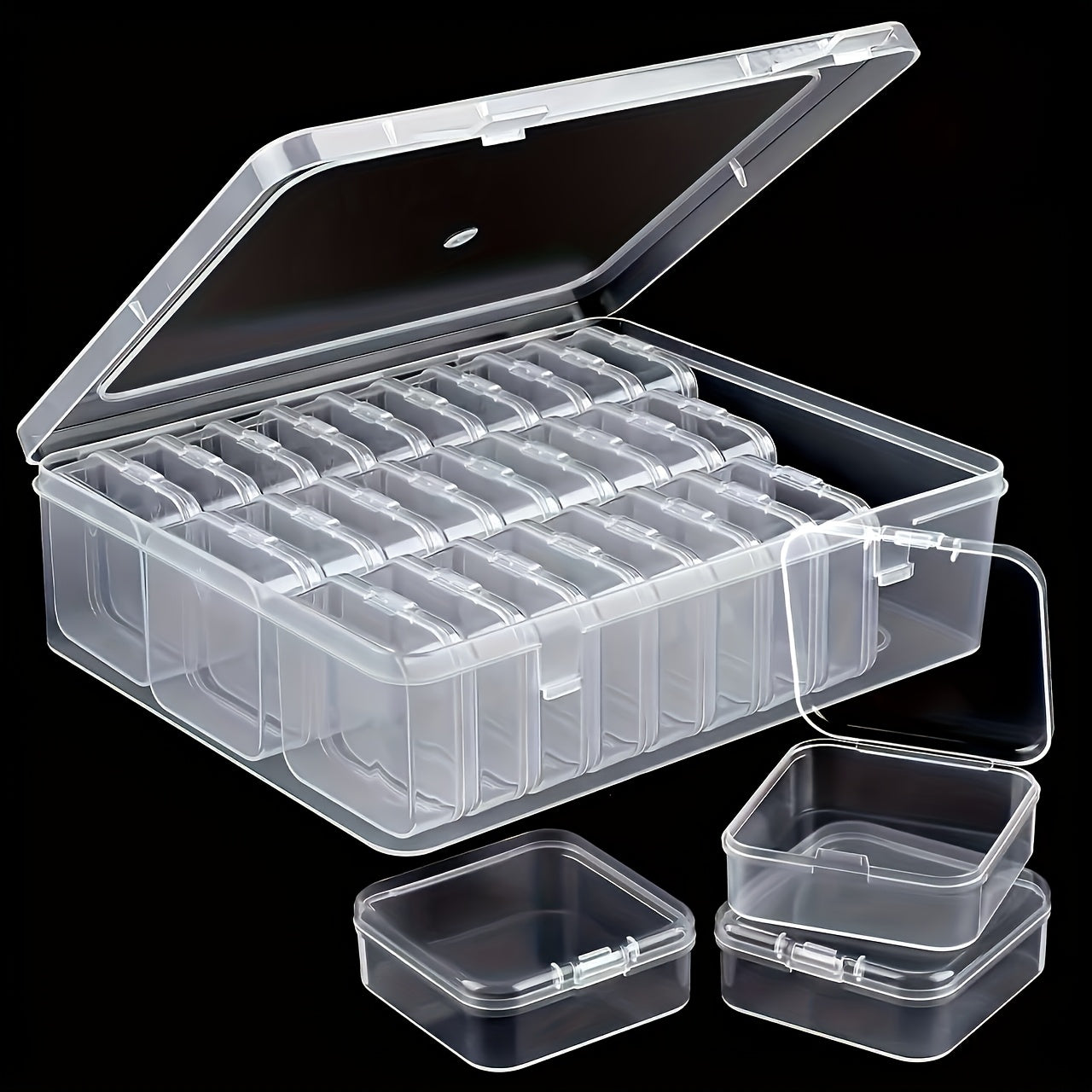 30pcs Transparent Plastic Storage Boxes for Beads, Jewelry & Crafts - Durable Organizer with Snap Closure - Perfect Gift for Crafters & Jewelry Enthusiasts, Jewelry Organizer Storage, Jewelry Boxes