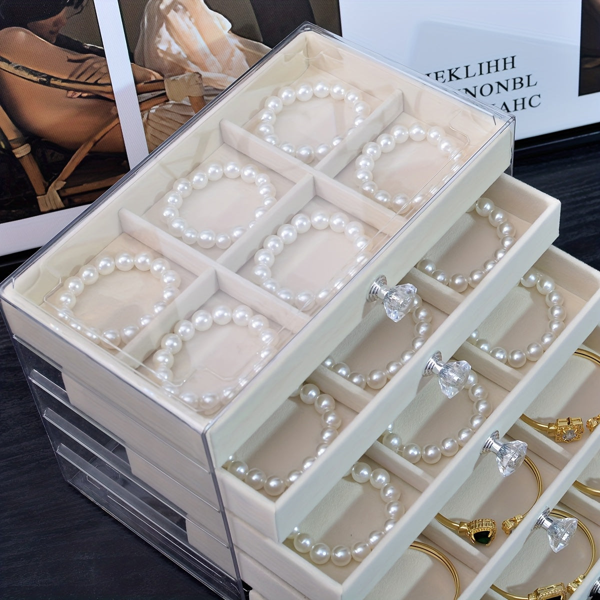 1pc Elegant 5-Layer Acrylic Jewelry Organizer Box with Drawers – Transparent Design for Necklaces, Bracelets, Earrings, and Rings – Perfect Gift for Valentine’s Day, Christmas, or Jewelry Lovers, Jewelry Box