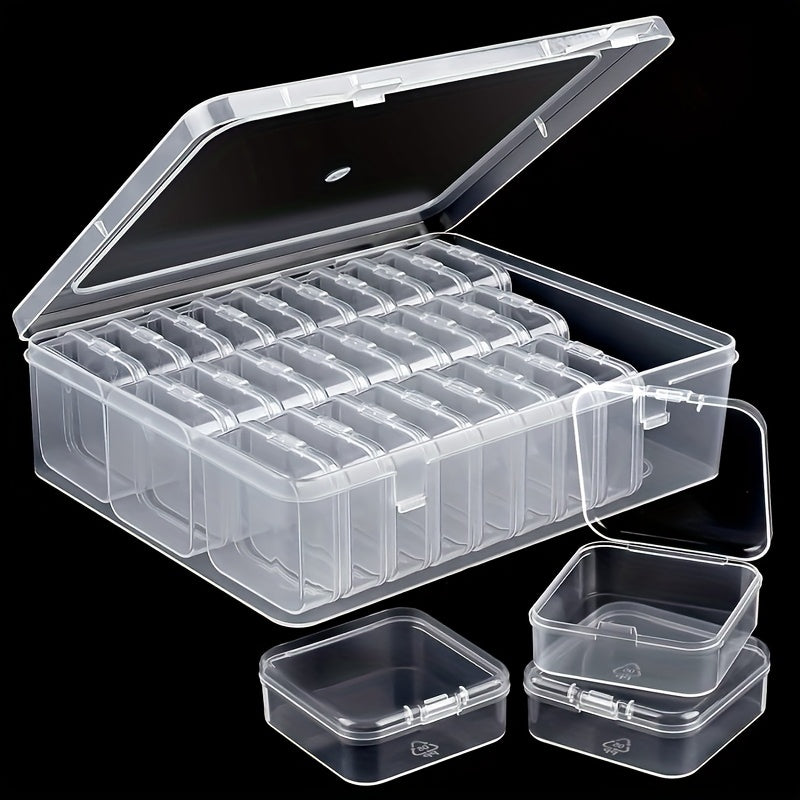 60 Small Boxes + 2 Large Boxes, Set of 2 Transparent Plastic Storage Containers - Perfect for Beads, Jewelry & Crafts - Durable Organizer Solution, Ideal Gift for Yourself or Jewelry Box