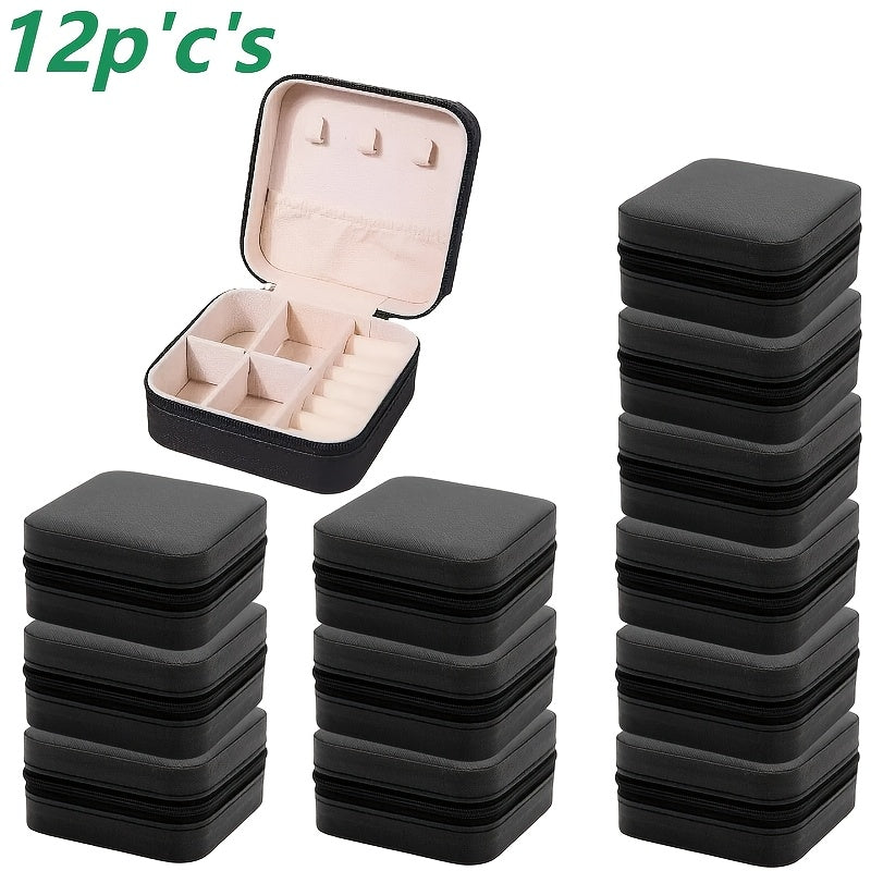 6/12pcs black and white combination Small Jewelry Box, Travel Portable Jewelry Case for Ring, Pendant, Earring, Necklace, Bracelet Organizer Storage Holder Boxes, Gifts Box for and Women -Jewelry Making Display & Packaging Supplies, Jewelry Boxes