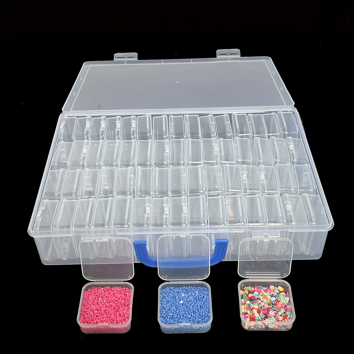 60-Grid Plastic Storage Box Set with Adjustable Compartments - Versatile Organizer for Jewelry, Beads, Hardware, DIY Crafts - Lightweight, Weather-Resistant, Stackable Containers