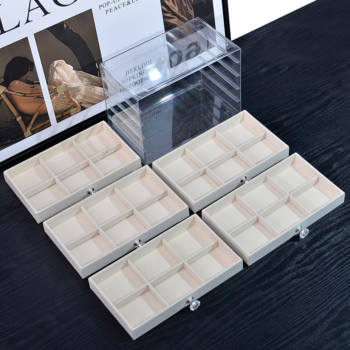 1pc Elegant 5-Layer Acrylic Jewelry Organizer Box with Drawers – Transparent Design for Necklaces, Bracelets, Earrings, and Rings – Perfect Gift for Valentine’s Day, Christmas, or Jewelry Lovers, Jewelry Box