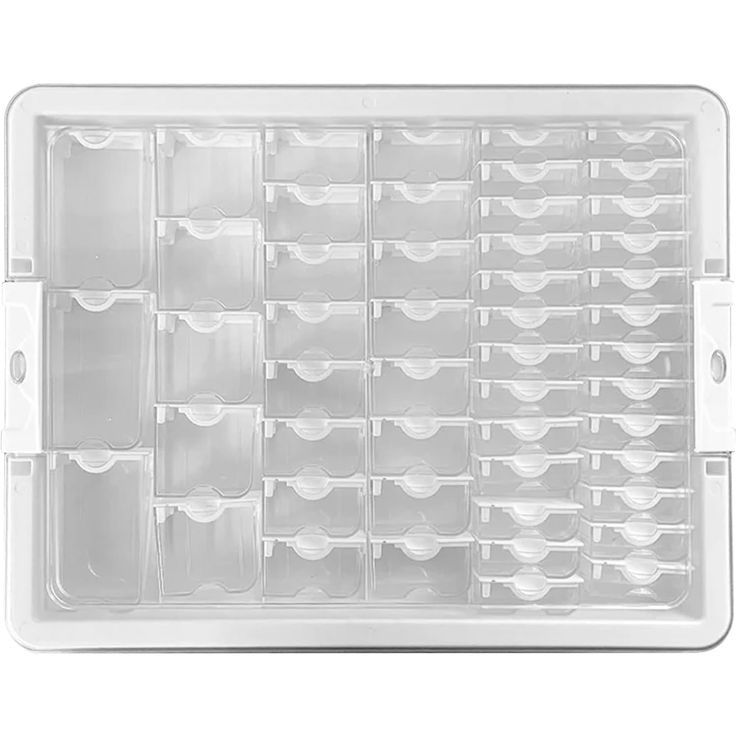 1 Set Bead Storage Solutions Includes 50 Clear Removable Bead Storage Containers with Snap Shut Lid, Plastic Bead Organizer Box for Nail Art Rhinestone Jewelry, Jewelry Organizer Box