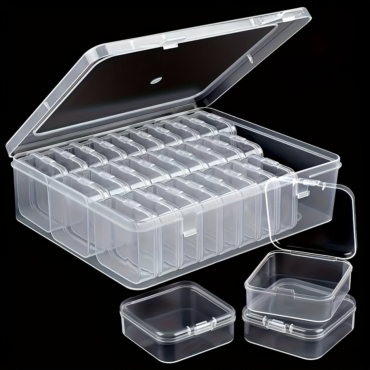 30pcs Transparent Plastic Storage Boxes for Beads, Jewelry & Crafts - Durable Organizer with Snap Closure - Perfect Gift for Crafters & Jewelry Enthusiasts, Jewelry Organizer Storage, Jewelry Boxes
