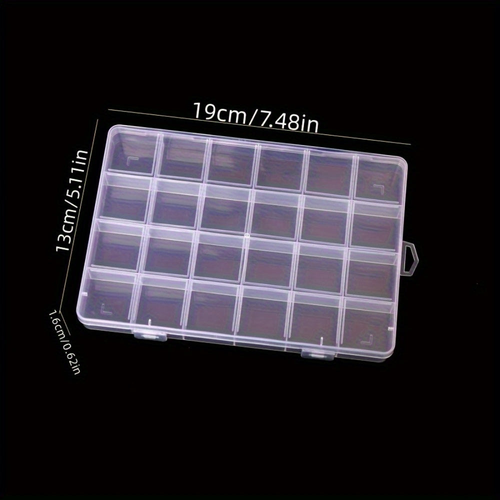 6pcs Clear Plastic Storage Box Set with Lids - Heavy-Duty Transparent Organizer with Labelled Compartments, Durable Stackable Design & Rounded Corners for Jewelry, Beads, Buttons, Screws, Nuts, Bolts - Ideal Moving Gift, Home & Office Organization (24