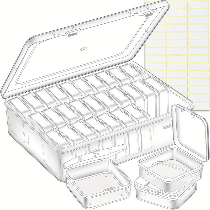 30pcs Transparent Plastic Storage Boxes for Beads, Jewelry & Crafts - Durable Organizer with Snap Closure - Perfect Gift for Crafters & Jewelry Enthusiasts, Jewelry Organizer Storage, Jewelry Boxes