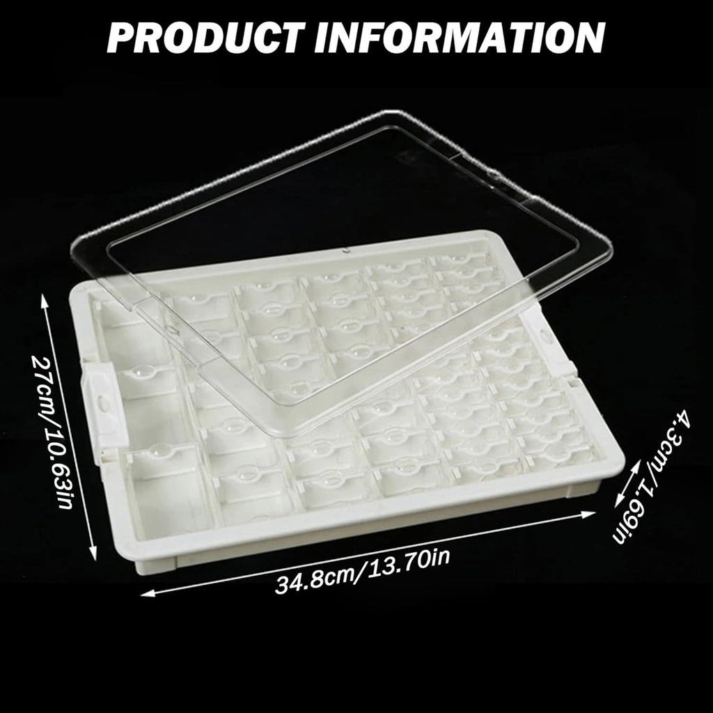 1 Set Bead Storage Solutions Includes 50 Clear Removable Bead Storage Containers with Snap Shut Lid, Plastic Bead Organizer Box for Nail Art Rhinestone Jewelry, Jewelry Organizer Box