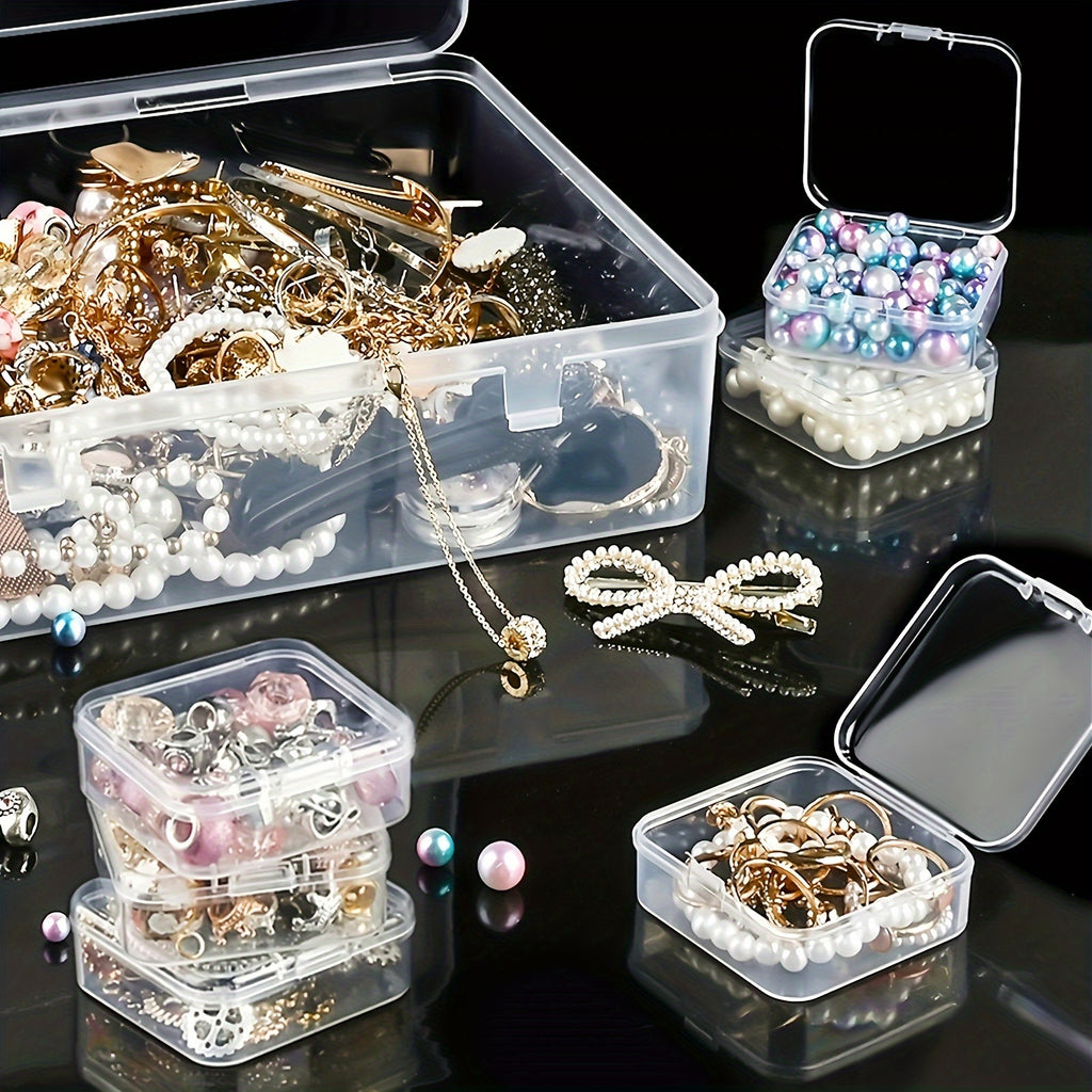 30pcs Plastic Storage Box Organizer Set - Transparent, Stackable Bins with Lock-Tight Latches for Crafts, Beads, Jewelry, Hardware, And Small Accessories,Diy Crafts,Beading Storage,Beading&Jewelry Making