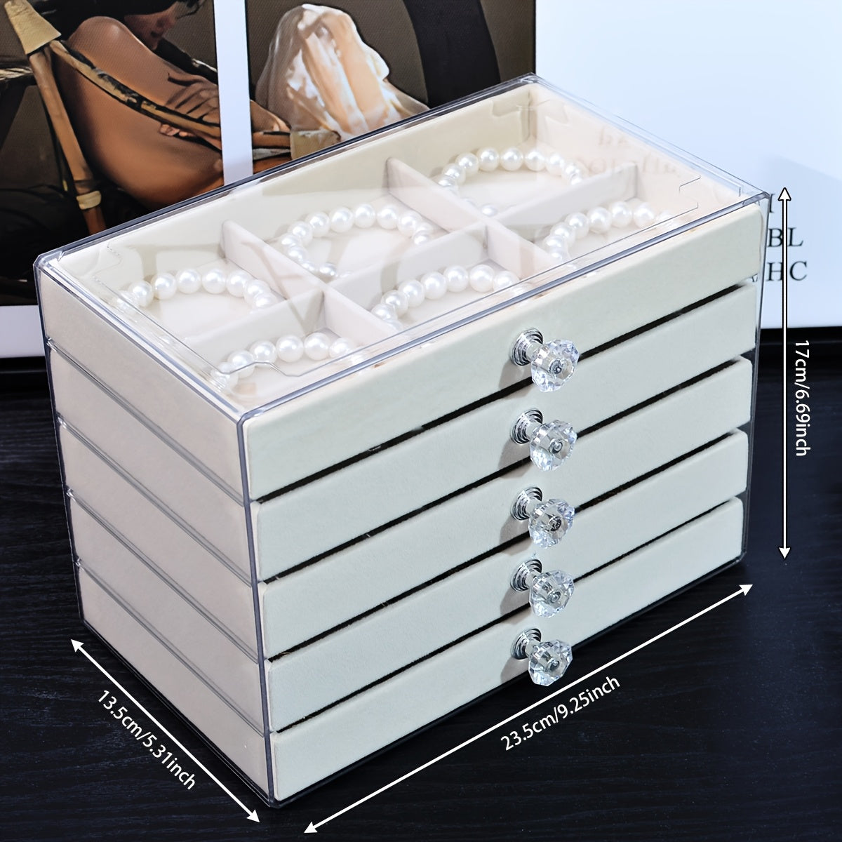 1pc Elegant 5-Layer Acrylic Jewelry Organizer Box with Drawers – Transparent Design for Necklaces, Bracelets, Earrings, and Rings – Perfect Gift for Valentine’s Day, Christmas, or Jewelry Lovers, Jewelry Box