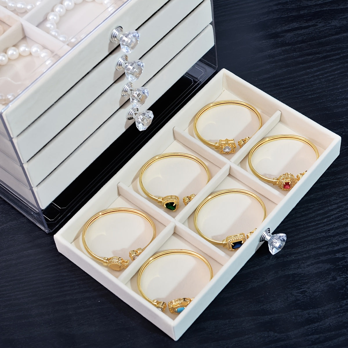 1pc Elegant 5-Layer Acrylic Jewelry Organizer Box with Drawers – Transparent Design for Necklaces, Bracelets, Earrings, and Rings – Perfect Gift for Valentine’s Day, Christmas, or Jewelry Lovers, Jewelry Box